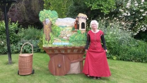 Medieval puppet  cart booth 