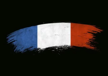 French themed Puppet Show - blue white and red flag segment